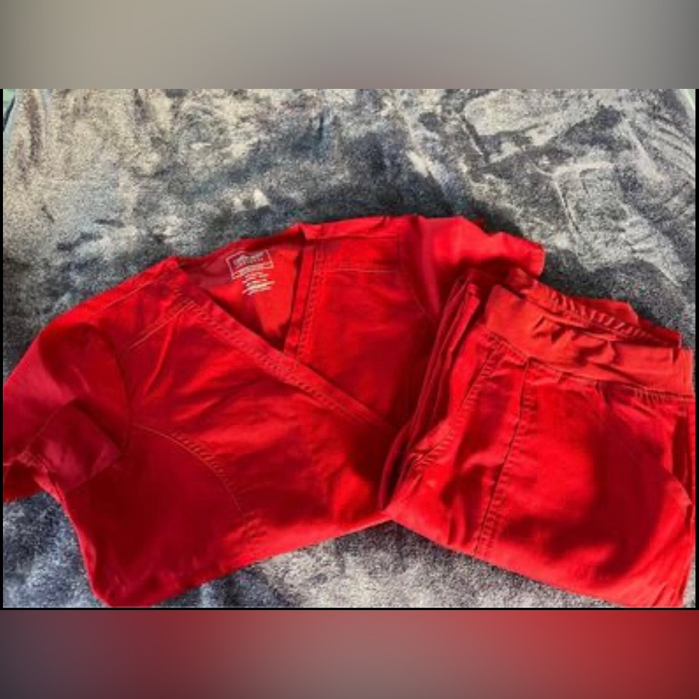 Red Scrub Set